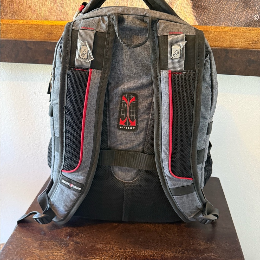 SwissGear Charcoal and Black Men's Backpack plastic is still on some metal - Picture 2 of 9